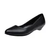 Schwarz low heels PU leder funktioniert schuhe frau professionelle frauen schuhe runde kopf keil pumpen schuhe frauen große größe WSH3181