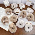 New Bear Plush Scrunchies Imitation Rabbit Fur Hair Band Ponytail Holder Fluffy Hair Tie Hair