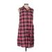 J.Crew Factory Store Cocktail Dress - Mini Collared Sleeveless: Red Print Dresses - Women's Size 8