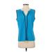 Calvin Klein Sleeveless Blouse: Blue Tops - Women's Size Small