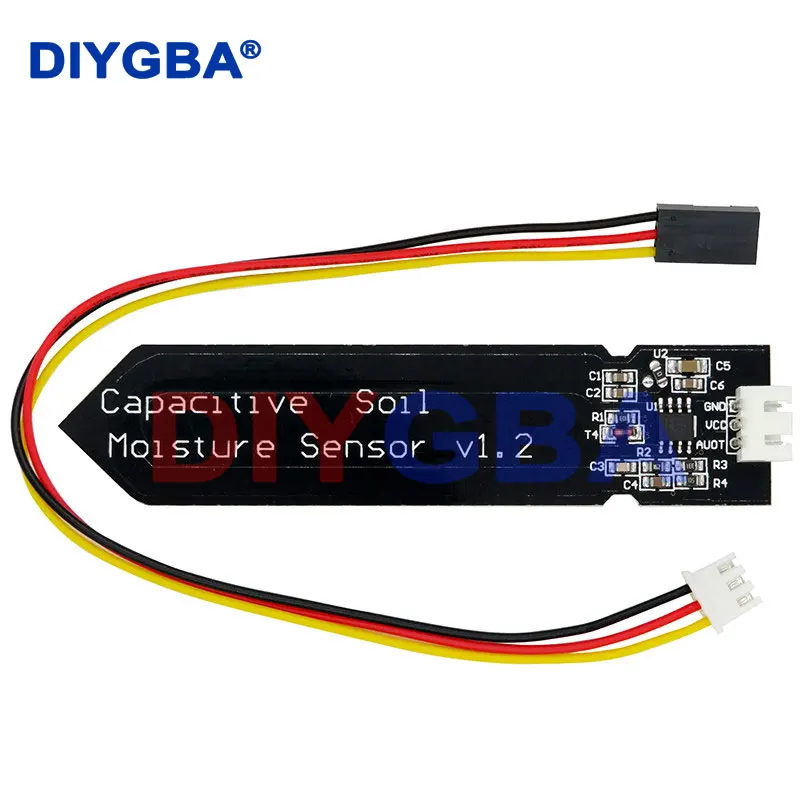 10 Stück kapazitives Bodenfeuchtigkeitssensormodul Korrosionsbeständiger Breitspannungskabel Analoger kapazitiver Bodenfeuchtigkeitssensor V1.2 Image