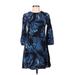 H&M Mama Casual Dress - Mini High Neck 3/4 sleeves: Blue Dresses - Women's Size 2 Maternity