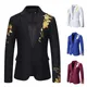 New Autumn Fashion Mens Paisley Suit Hot Stamping Blazer Slim Fit Business Casual Suit Jacket Office