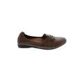 Clarks Flats: Slip On Stacked Heel Casual Brown Solid Shoes - Women's Size 6 1/2 - Round Toe