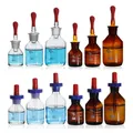 4pcs/lot Transparent /Brown British Dropper Bottle with Scale Line Dropper Bottle Gropping