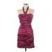 BCBGMAXAZRIA Cocktail Dress - Mini: Burgundy Dresses - Women's Size Medium