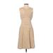 Moschino Casual Dress - A-Line High Neck Sleeveless: Tan Solid Dresses - Women's Size 6