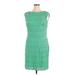 Lauren by Ralph Lauren Casual Dress - Sheath High Neck Sleeveless: Green Solid Dresses - Women's Size 16