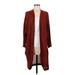 H&M Cardigan Sweater: Burgundy Solid Sweaters & Sweatshirts - Women's Size Medium