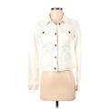 Pilcro by Anthropologie Denim Jacket: Short White Print Jackets & Outerwear - Women's Size X-Small