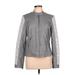 Daytrip Faux Leather Jacket: Short Gray Print Jackets & Outerwear - Women's Size Large