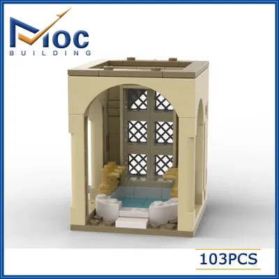 103 stücke Klassische Film MOC HP Prefect's Bad Modulare Gebäude Block Schloss Modell DIY Montage Ziegel Spielzeug Für Kinder MOC- 118003 Image