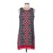 Rose + Olive Casual Dress - Mini Crew Neck Sleeveless: Pink Color Block Dresses - Women's Size 8