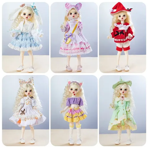 Mode 30cm Puppe in Kostüm Stoff niedlich süß 30cm Puppe Kleid Kleidung bunt keine Puppe 30cm Puppe
