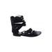 Free People Sandals: Black Solid Shoes - Women's Size 37 - Open Toe