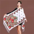 Russian Style Luxury Floral Printed Women Scarf Ethnic Fringed Shawl Babushka Hijab Head Wraps Lady