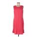 Casual Corner Annex Casual Dress - Sheath Scoop Neck Sleeveless: Red Solid Dresses - Women's Size Large