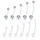 5pcs Flexible Clear Dangle Navel Rings Pregnant Woman Navel Bars Fashion Belly Button Ring Piercing