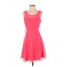 Express Casual Dress - Mini Scoop Neck Sleeveless: Pink Print Dresses - Women's Size 4