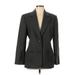 Leslie Danzis Wool Blazer Jacket: Below Hip Gray Print Jackets & Outerwear - Women's Size 10