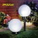 Boule lumineuse LED à énergie solaire 2 pièces luminaire d'extérieur idéal pour un jardin une