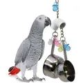 Jouets pour grands oiseaux en acier inoxydable 2 pots perruches calopsittes drôles perruche