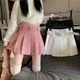 Jupes plissées à ceinture douce rose pour femmes taille haute coréenne Y2K mini jupes assorties