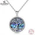 EUDORA-Collier pendentif arbre de vie en argent regardé 925 pour femme cuir chevelu en argent