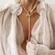 Collier pendentif en perles vintage pour femme long pompon perlé élégant collier de pull