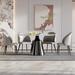 Fit and Touch 4 - Person Black+Gray Multi-Crystal + Stainless Steel + metals Dining Table Set | 29.53"H x 47.24"L x 47.24"W | Wayfair