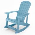 HERACLES All Weather Rocking Adirondack Chair Plastic/Resin in Blue | 38 H x 22 W x 35 D in | Wayfair RO03CK