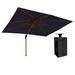 Arlmont & Co. Avalynn 12' x 9' Rectangular Umbrella w/ Counter Weights w/ Base in Ground, Polyester in Red | 108 H x 108 W x 144 D in | Wayfair