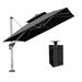 Arlmont & Co. Winon 108" Umbrella w/ Counter Weights Included Base In Ground, Polyester in Gray | 108 H x 108 W x 108 D in | Wayfair