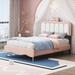 Gemma Violet Heriberto Platform Bed Wood & /Upholstered/Velvet/Metal & /Metal in Brown/Pink | 48 H x 44 W x 78 D in | Wayfair