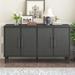 Latitude Run® 33.8" H x 59.8" W x 15.7" D_Light Luxury Style Cabinet w/ Four Linen Cabinet Doors in Black | Wayfair