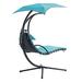 Ivy Bronx Outdoor Hanging Recliner Hammock Chair Patio Swing Bed w/ Stand, Cloud 9 Chaise Hanging, Navy, Polyester | Wayfair