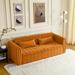 Everly Quinn Mared 82.3" Velvet Round Arms Sleeper in Orange | 27.5 H x 82.3 W x 33.85 D in | Wayfair Sofas 14FF5E51BA4B4AECB1E40A54B6428AEA