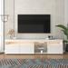 Ivy Bronx TV Stand w/ Storage for Living Room, Glass in White | Wayfair 99203C227ACA4C1DB7B082AF8E03734B