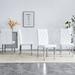 Orren Ellis Dining Chair Set: 4-Piece w/ Soft Cushion, High Backrest, Embedded Buttons, & Metal Legs in White | Wayfair