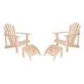 Shine Company Inc. Hanlee 4-Piece Wood Adirondack Chair w/ Footrest Ottoman Set Wood in Brown | 36 H x 26 W x 35 D in | Wayfair KT4611N-4-01