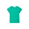 TOM TAILOR DENIM Damen T-Shirt mit Ärmeldetails, grün, Uni, Gr. XS