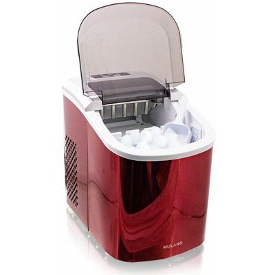 Eiswürfelmaschine Edelstahl Eiswürfelbereiter Eiswürfel Ice Maker Eis Maschine Icemaker (Rot) - Rot