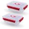 Frischhaltedosen für Lebensmittel ( 0,9 l ) - 2er Pack Rot - Vorratsdose luftdicht,