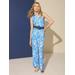 J.McLaughlin Women's Nightingale Jumpsuit in Mini Trinidad Abstract Blue/Blue, Size XS