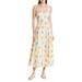 Flame Fleur Floral Print Linen Blend Sundress