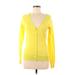 Zara Cardigan Sweater: Yellow Color Block Sweaters & Sweatshirts - Women's Size Medium