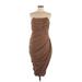 Rare London Cocktail Dress - Party Strapless Sleeveless: Brown Solid Dresses - New - Women's Size 8