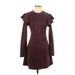 Free Generation Casual Dress - Sweater Dress: Burgundy Marled Dresses - Women's Size Small