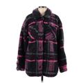 Thread & Supply Coat: Mid-Length Purple Plaid Jackets & Outerwear - Women's Size Medium