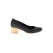 TOMS Heels: Pumps Chunky Heel Boho Chic Black Print Shoes - Women's Size 9 1/2 - Round Toe